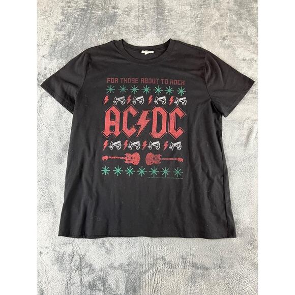 mens ACDC shirt black For Those About to Rock missing tag medium excellent cond - Picture 1 of 10
